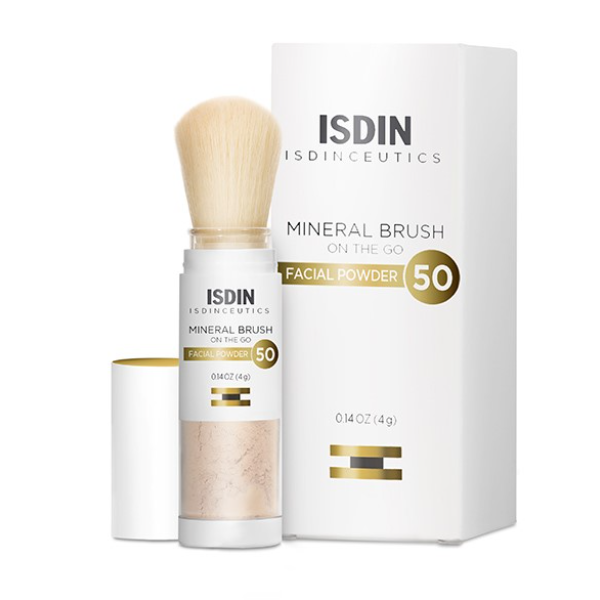 ISDIN Mineral Powder Brush | On-The-Go Facial Powder with SPF 50